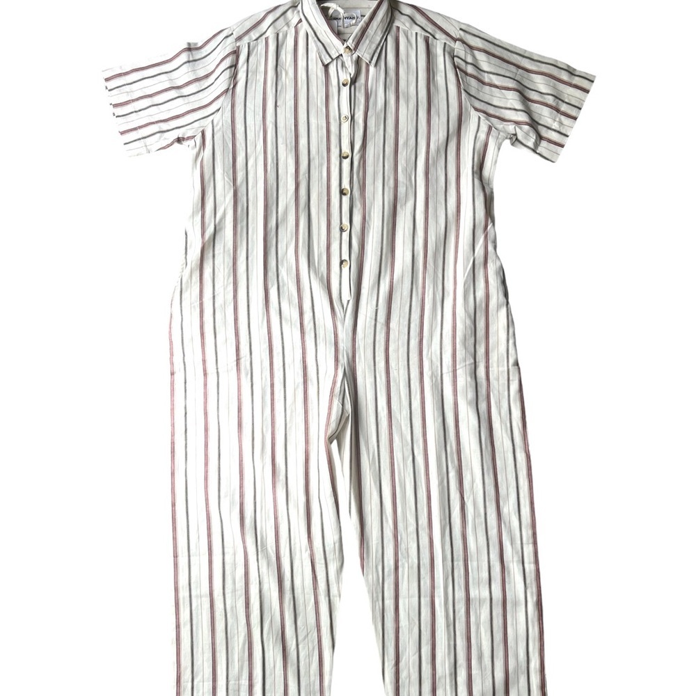 DUSHYANT SARA JUMPSUIT WHITE/RED STRIPES NWT SIZE XL